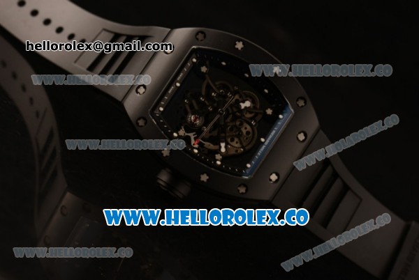 Richard Mille RM 055 Bubba Watson Miyota 9015 Automatic Ceramic Case with Black Rubber Strap and Black Dial - Click Image to Close